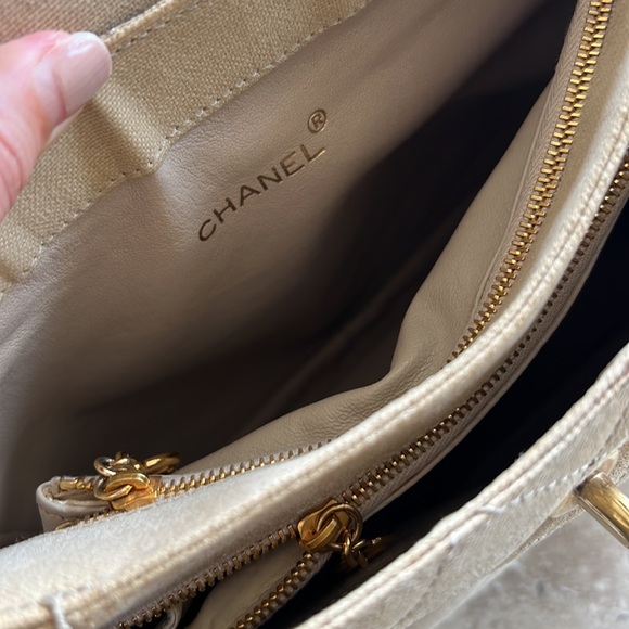 Chanel vintage Kelly turnlock shoulder bag in canvas - Picture 7 of 8
